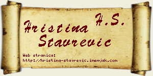 Hristina Stavrević vizit kartica